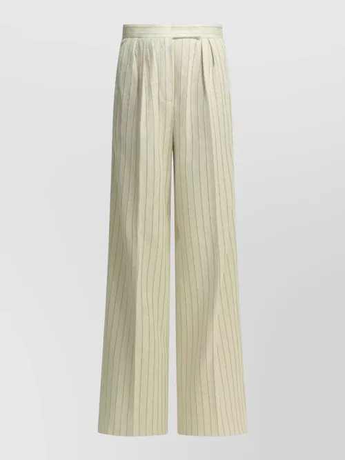 Max Mara - tailored pinstripe trousers pleated wide leg