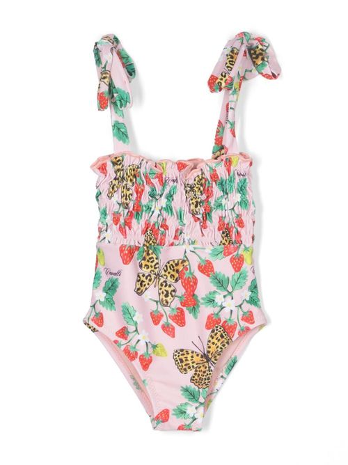 Strawberry-print swimsuit - Pink