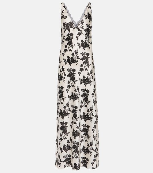 Veronica Beard Hamina floral silk charmeuse maxi dress