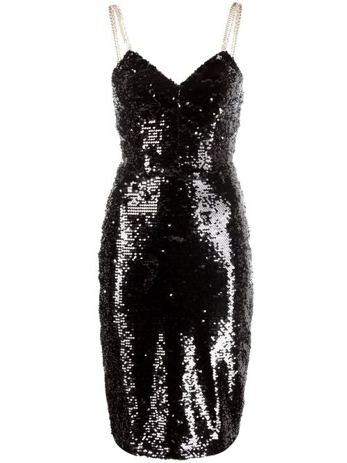 Sequin embellished midi dress - Black