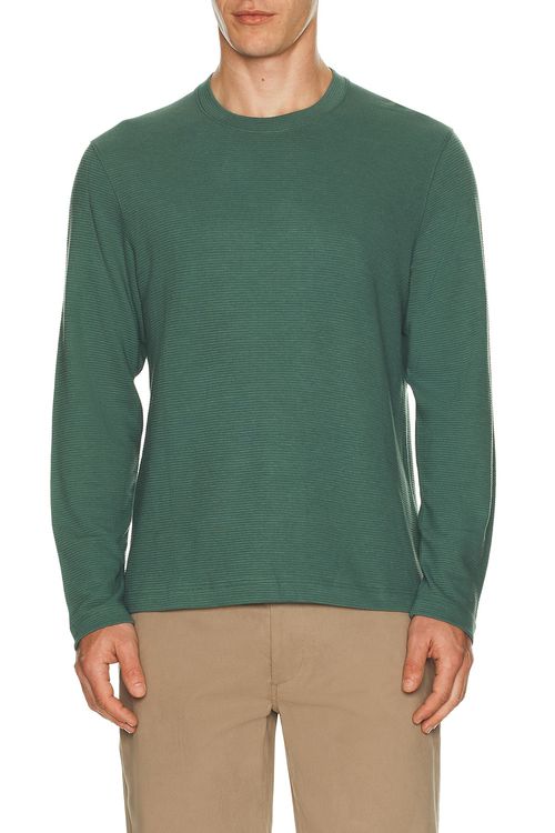 Theory Delroy Long Sleeve Tee in Dark Feldspar Green - Green. M also in S, L, XL/1X, XXL/2X