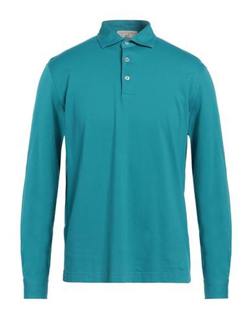Filippo De Laurentiis Man Polo shirt Turquoise Size 40 Cotton