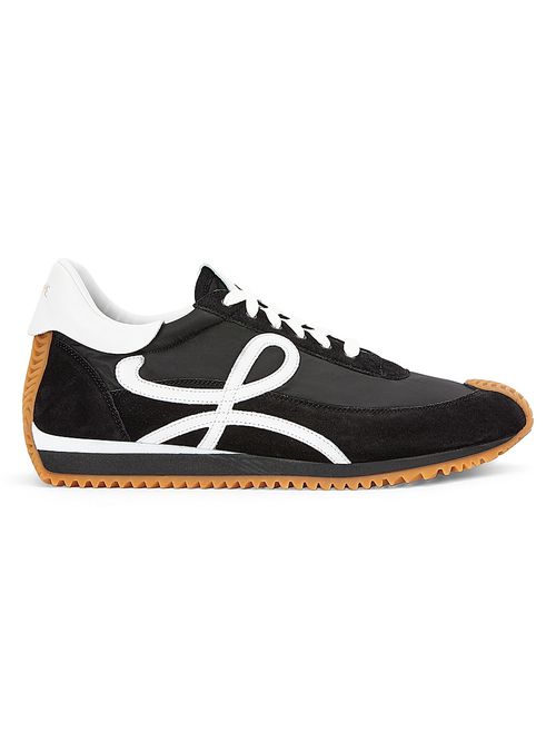 Men's Flow Runner Monogram Logo Sneakers - Black White
