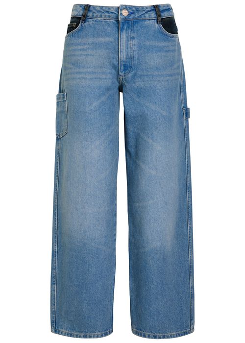 Drew Embroidered Relaxed Straight-leg Jeans