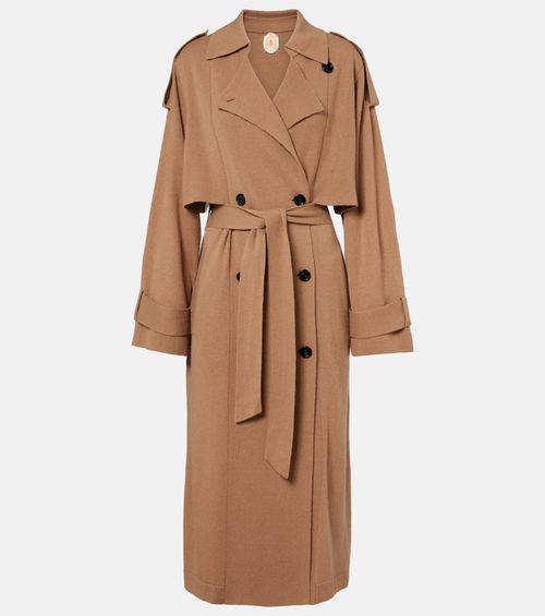 Belted wool and cashmere trench coat
