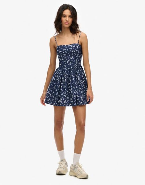 Corset cami mini dress in primrose navy floral