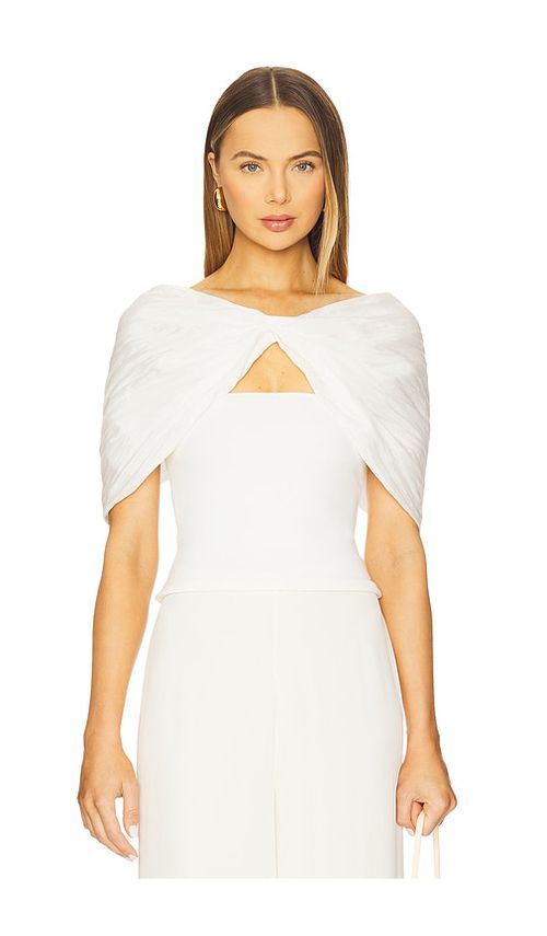 The Line by K Elias Cape Top in White.  S. Also in L