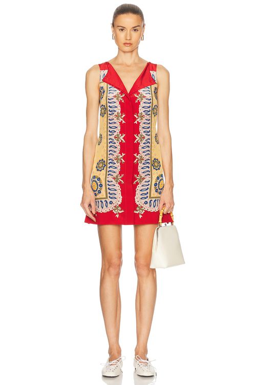 BODE Bricolage Dress in Red Multi - Red.  6 also in