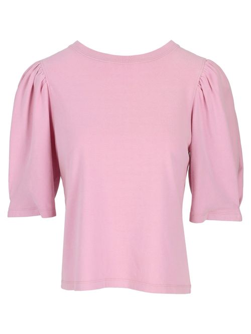 Pink Solid Round Neck T-Shirt