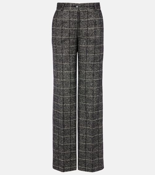 High-rise wool-blend wide-leg pants
