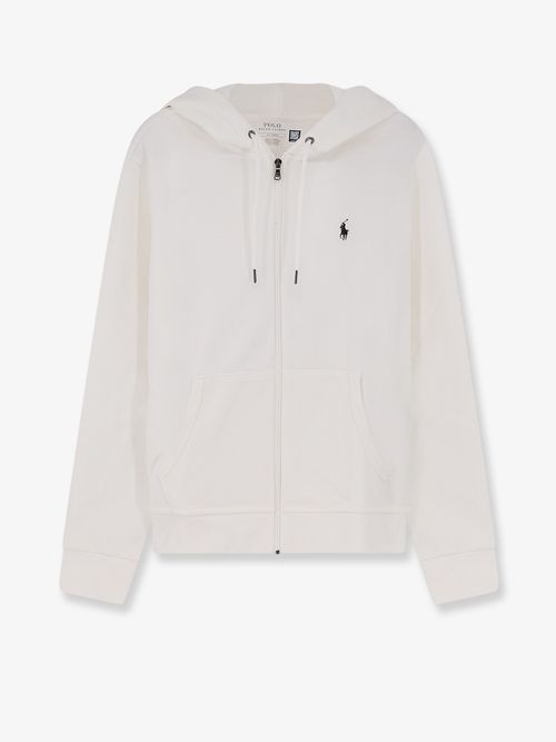 Cotton-Blend Zip Hoodie — White