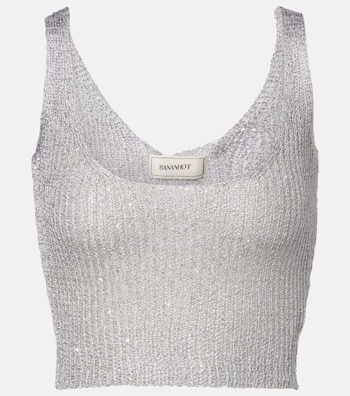Aretha sequined crop top