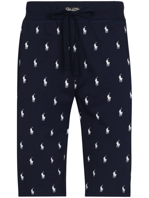 Logo print pajama shorts - Blue