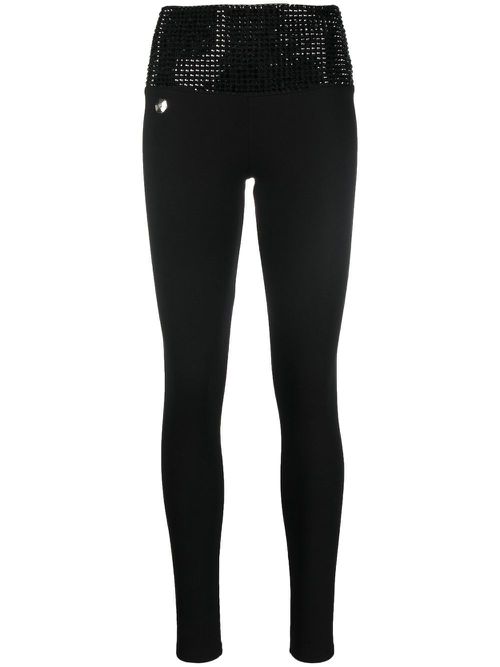 Crystal-embellished leggings - Black