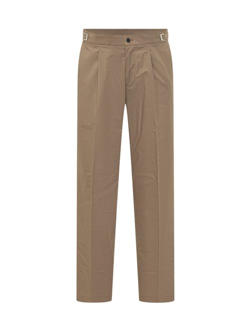 Brown Straight Pleated Pants
