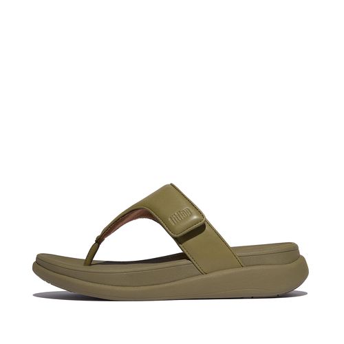 F-MODE Go Adjustable Toe-Post Sandals Pu, Outlet, Camo Green, Size: US 9