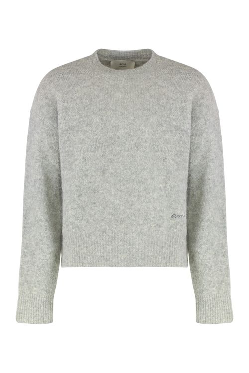 Round Neck Wool Blend Sweater for Men