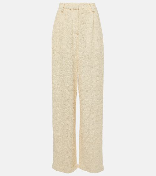 High-rise bouclé wide-leg pants