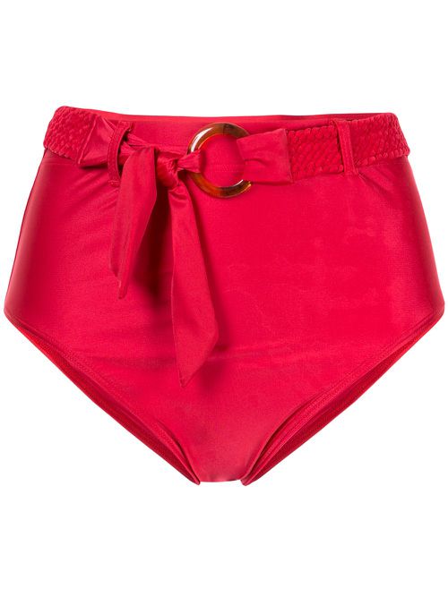 High-waisted bikini bottoms - Red
