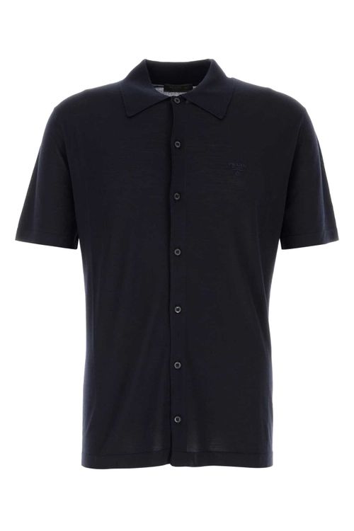 Virgin Wool Shirt — Navy