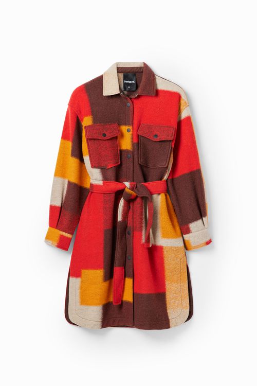 Checked overshirt coat