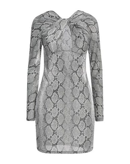 Woman Mini dress Grey Size L Polyamide, Elastane