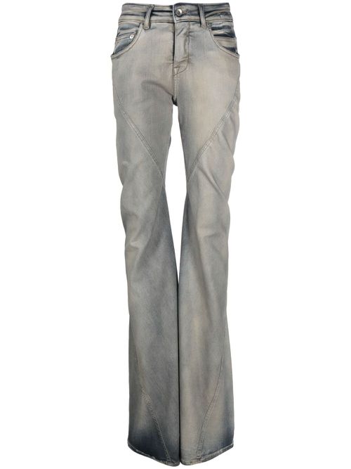 Bias mid-rise straight-leg jeans - Blue