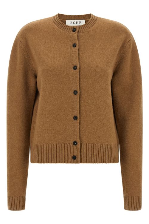 Cashmere Mixed Crew Neck Cardigan