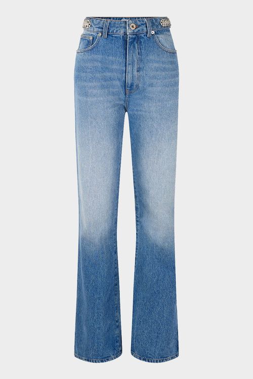 Denim Flare Pant in Denim Stone