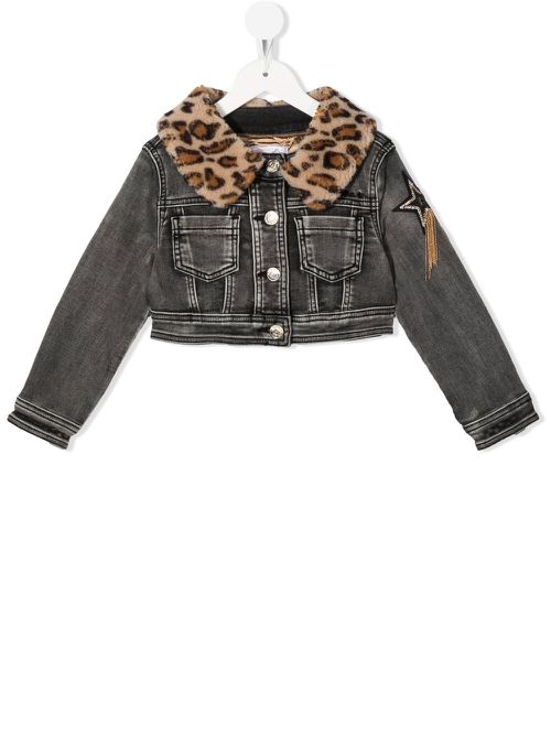 Detachable-collar denim jacket - Grey