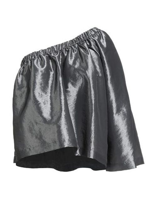 Woman Top Gunmetal Size 6 Polyester, Nylon