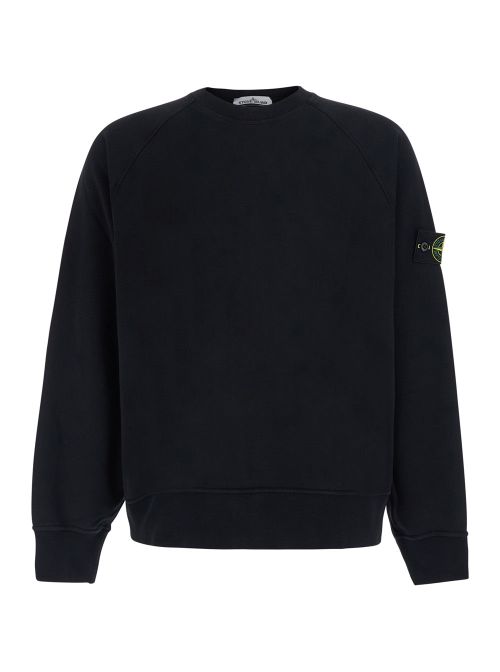 Logo-Patch Crewneck Sweatshirt — Black