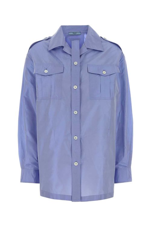 Light-Blue Taffeta Shirt — Blue