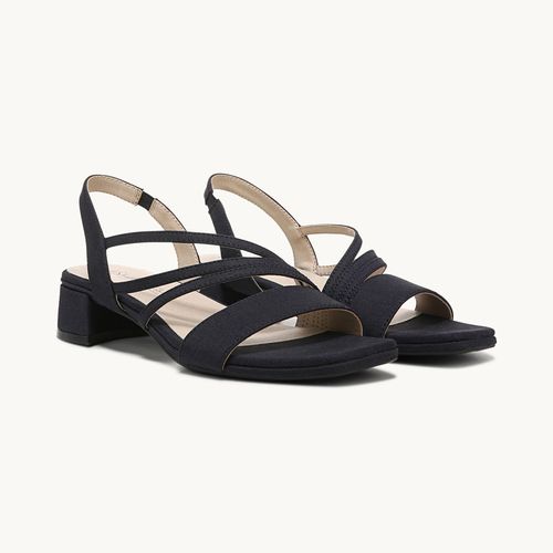 Stride Shoes Joy 2 Strappy Dress Sandal Navy Faux Leather