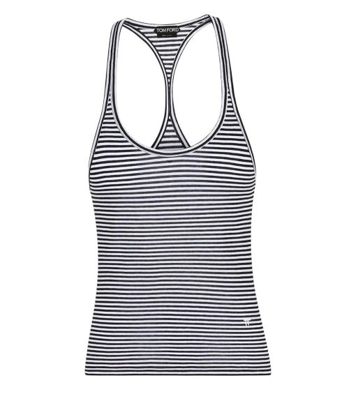 Black Stripes Scoop Neck Tank Top