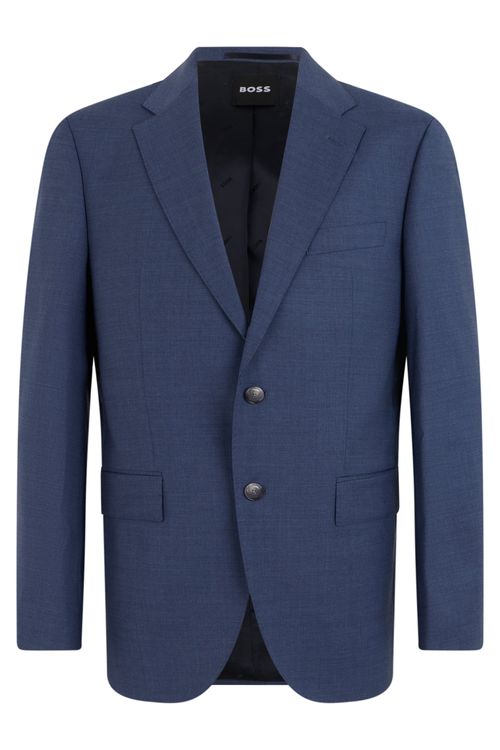Single-Breasted Wool Blazer with Classic Collar and Side Pockets