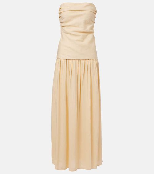 Hedy strapless linen maxi dress