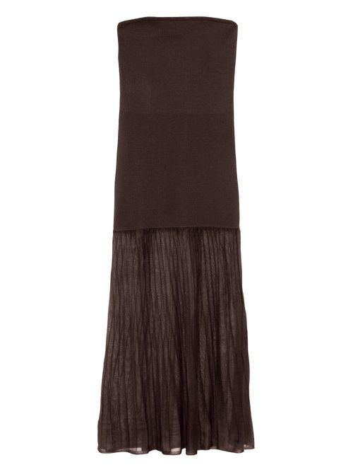 Sleeveless dress - Brown