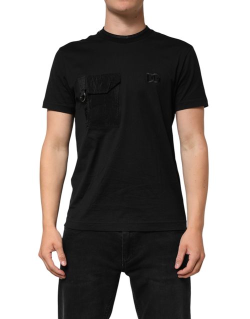 Embroidered DG Logo Pocket T-Shirt — Black