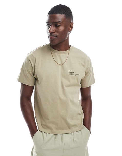 Short sleeve crew neck T-shirt in neutral beige