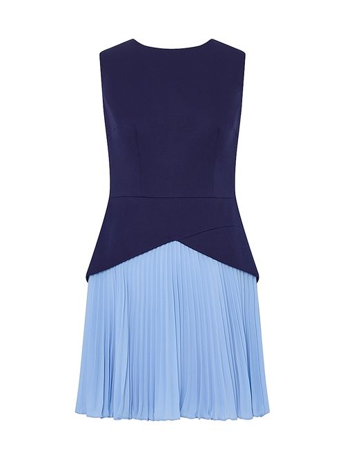Women's Haddy Pleated Two-Tone Minidress - Navy