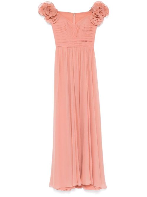 Silk off-shoulder dress - Pink