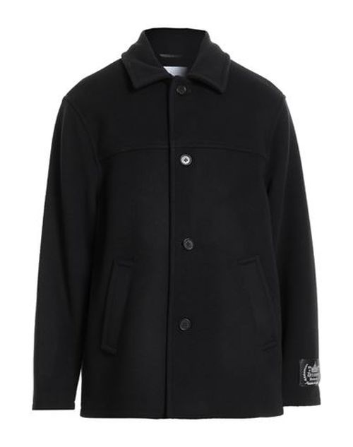 Man Coat Black Size 40 Virgin Wool, Polyamide