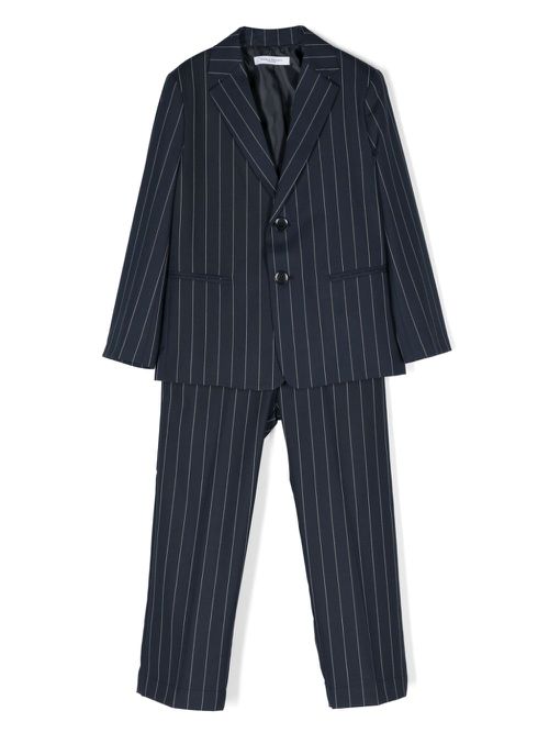 Pinstriped single-breasted suit - Blue