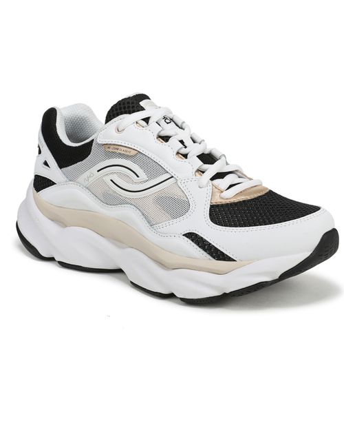 Women's Rezorb Max Classic Lace Up Walking Sneakers - White Black Leather/Mesh
