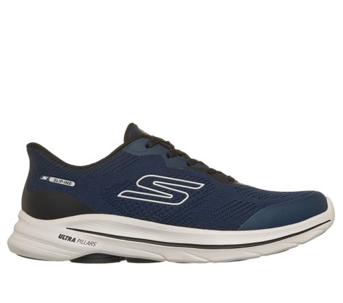 Skechers Men's Slip-ins: GO Walk 8 - Ozzie Sneaker in White/Black, 6, Vegan, Machine Washable