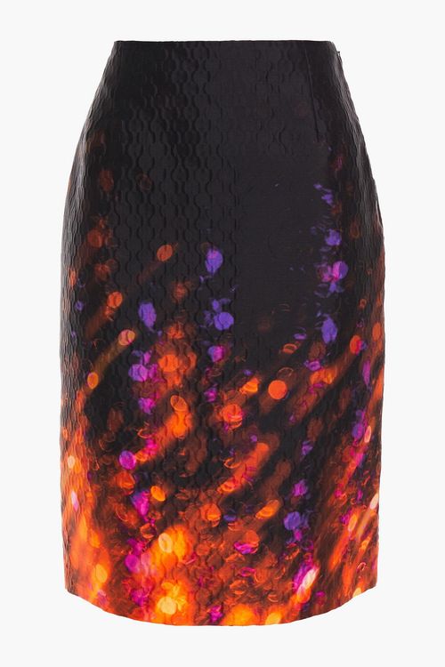 Printed cloqué skirt - Black - IT 42