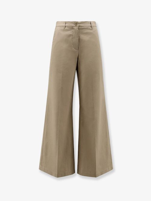 Stretch Cotton Trousers — Beige