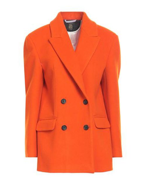 Woman Coat Orange Size 2 Virgin Wool