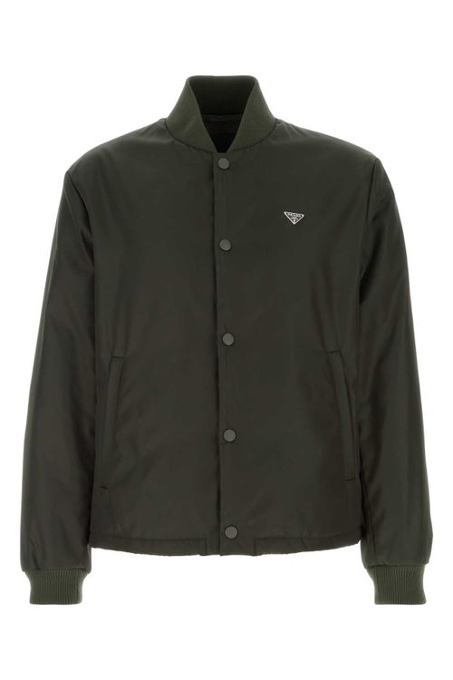 Nylon Bomber Bomber Jacket — Green